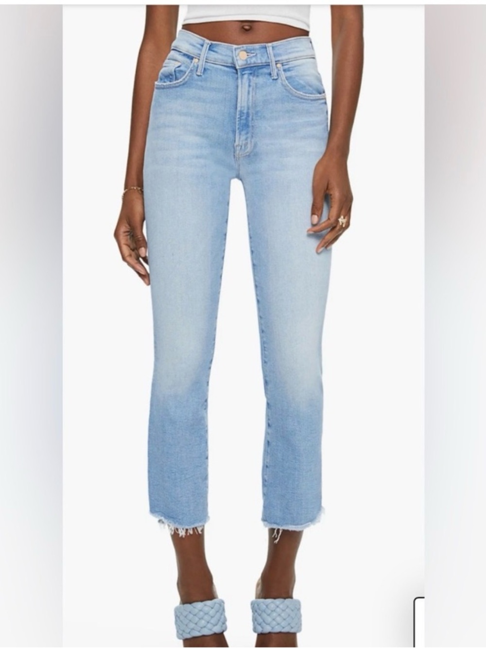 MOTHER Lil High Waisted Step Fray Jeans